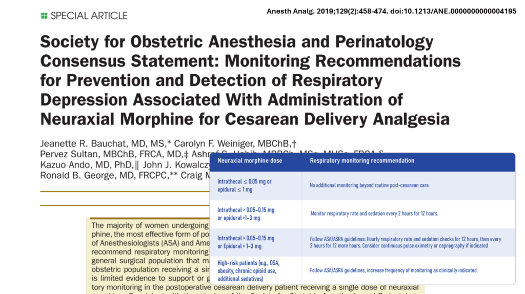 Neuraxial morphine and cesarean delivery