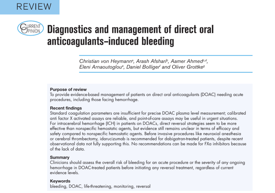 DOAC-Associated Bleeding