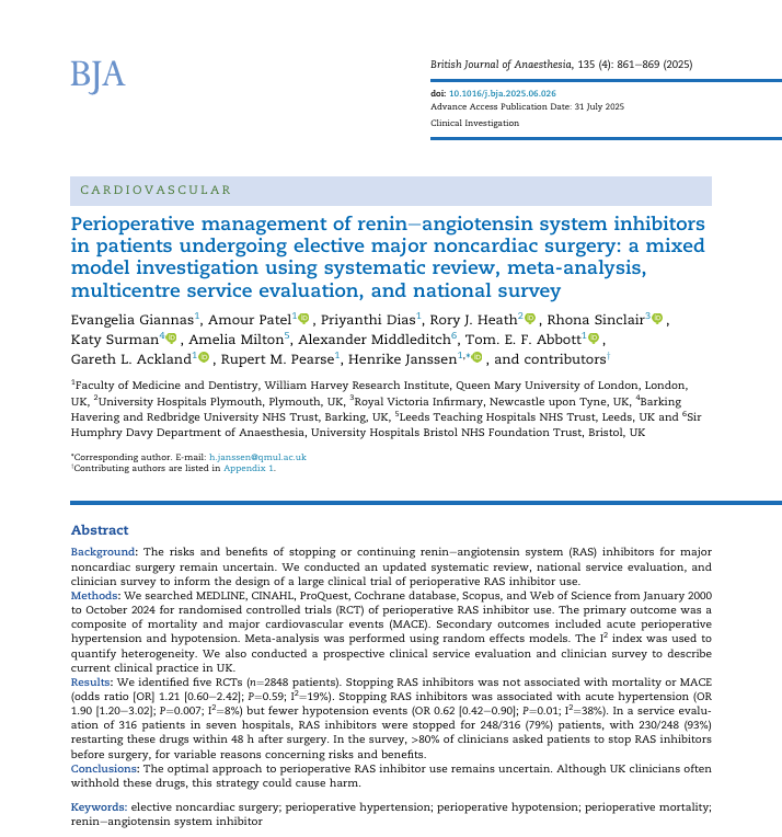 Managing RAS Inhibitors Around Major Noncardiac Surgery