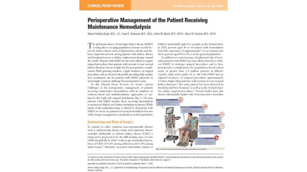 Perioperative management of the patient on maintenance hemodialysis