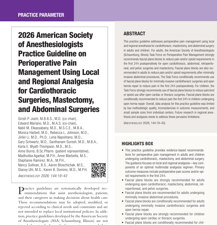 2026 ASA Practice Guideline Update