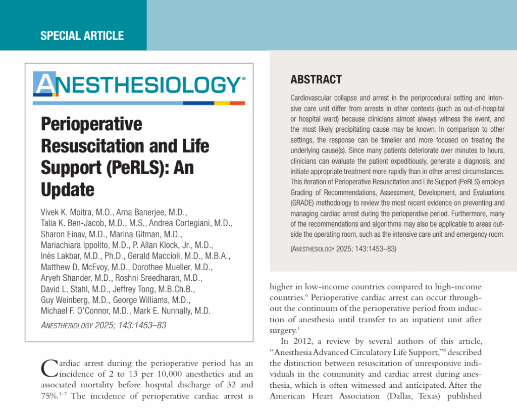 Perioperative Resuscitation and Life Support (PeRLS)