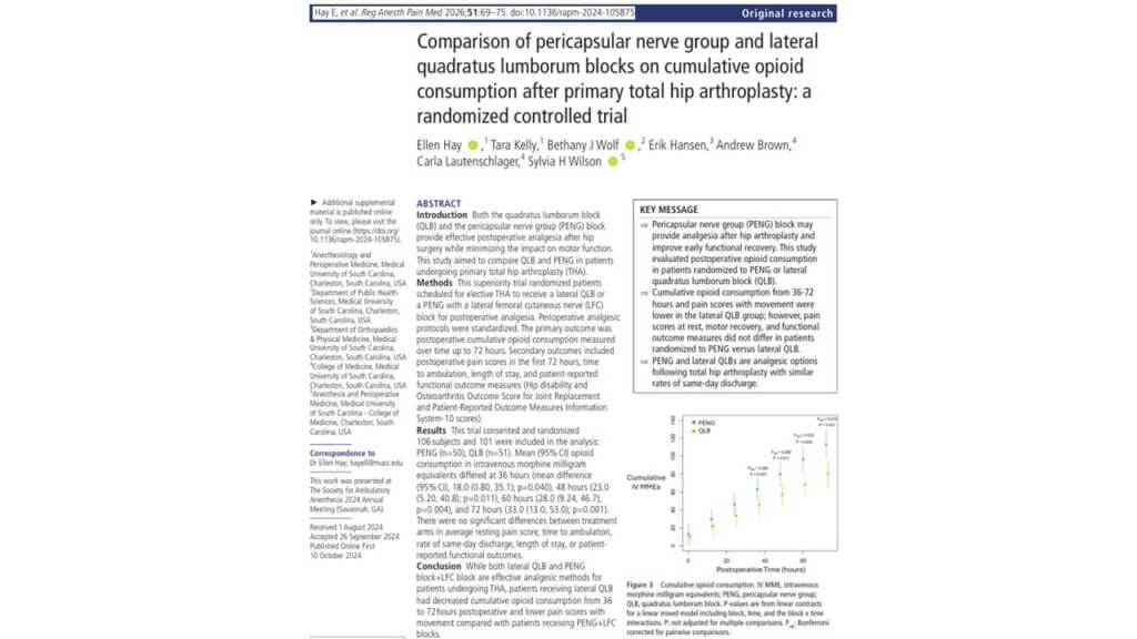 PENG block vs. lateral QLB in reducing opioid consumption after THA