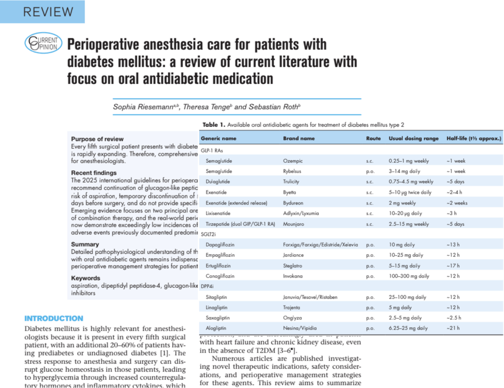 Perioperative management of patients with diabetes mellitus