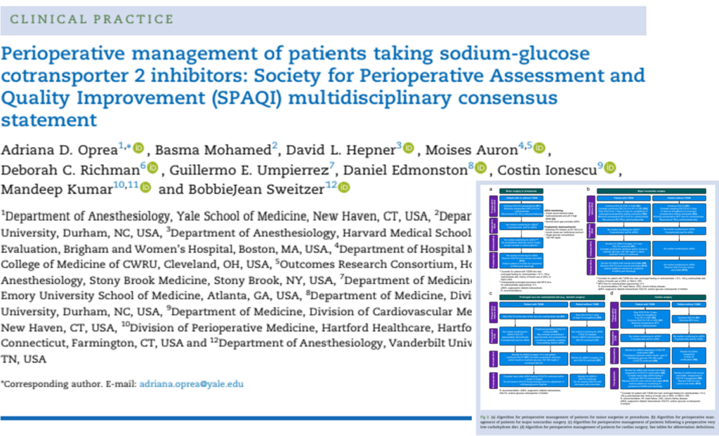 Perioperative management of patients taking SGLT2 inhibitors