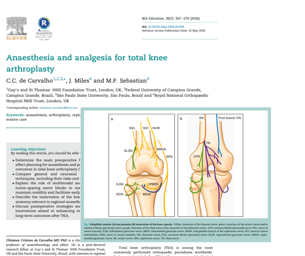 Anesthesia and Analgesia for Total Knee Arthroplasty